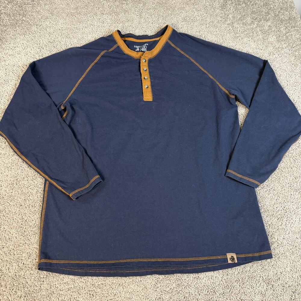 Legendary Whitetails Shirt Mens XL Blue Henley Long Sleeve Cotton Tagless - Picture 1 of 9